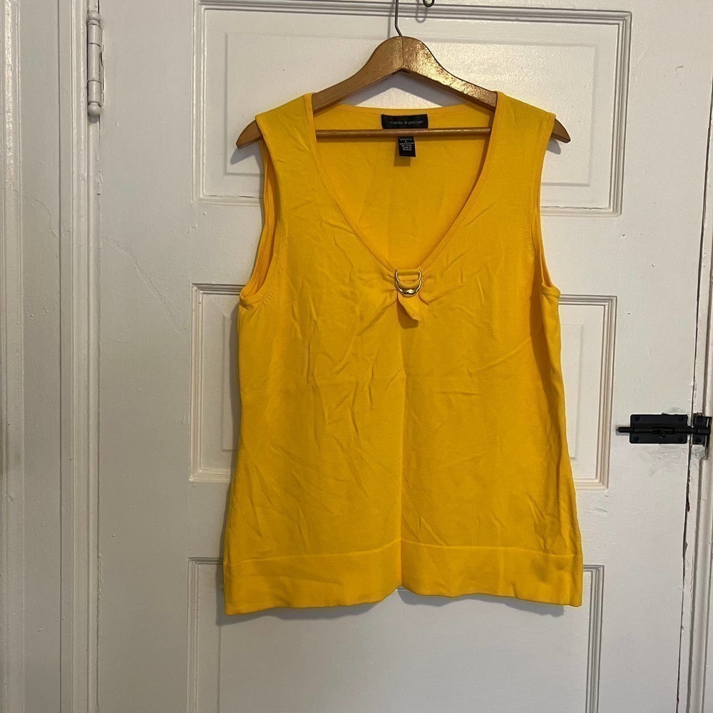 Cable & Gauge Yellow Sleeveless Top L